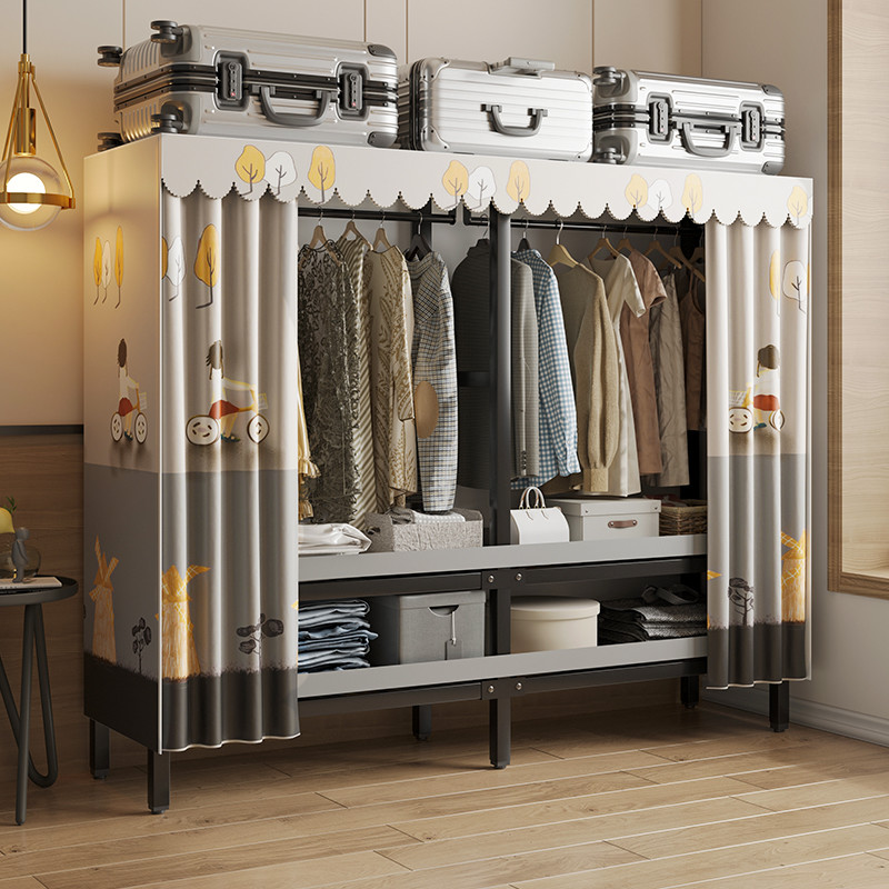 碳钢免安装折叠高承重衣柜大容量