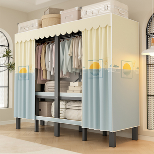 免安装 折叠衣柜全钢架多层收纳柜加厚碳钢折叠衣柜租房改造神器