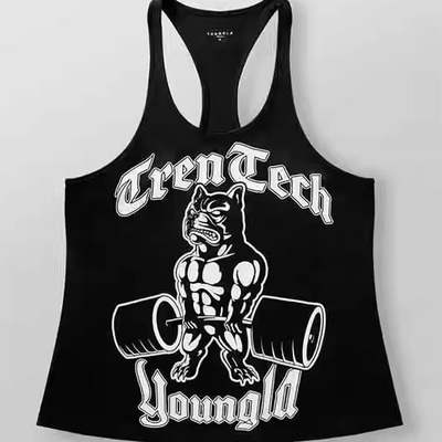 YOUNGLA美式新款男士工字背心