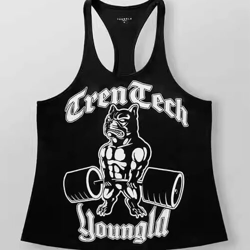 YOUNGLA美式新款男士工字背心