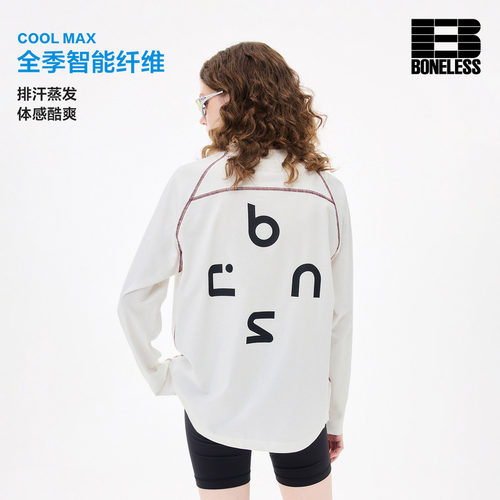 BONELESS户外休闲加厚COOLMAX平纹哈苏线压胶口袋日常徒步长袖T恤