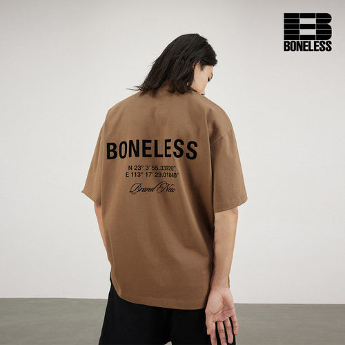 boneless基础后背坐标印花短袖潮