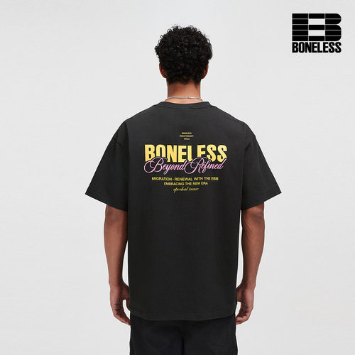 BONELESS撞色排版字母T恤