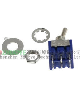 钮子开关 MTS-202 蓝色 6脚2档微型电源摇杆摇头拨动开关 6A125V