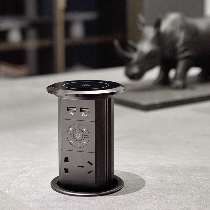 厂家直销岛台厨房桌面嵌入式智能开关usb多口多插位插排升降插座