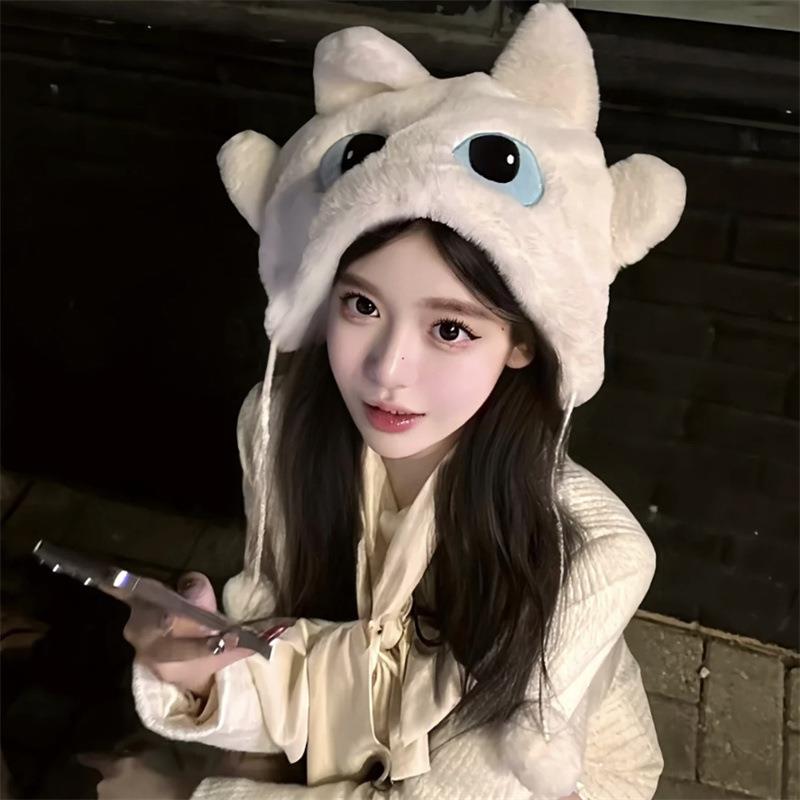 环球影城同款无牙仔帽子护耳帽冬季帽子骑车防寒防冻女头套黑煞帽