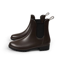 Japanese-style rain boots for women, fashionable outerwear, short-top rubber shoes, kitchen anti-slip and waterproof shoes, Chelsea rain boots thumbnail 2