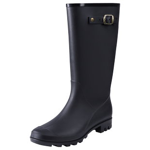 英伦高筒雨鞋女款2025新款胶鞋防滑防水鞋冬季加绒棉套鞋长筒雨靴