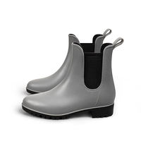 Japanese-style rain boots for women, fashionable outerwear, short-top rubber shoes, kitchen anti-slip and waterproof shoes, Chelsea rain boots thumbnail 4