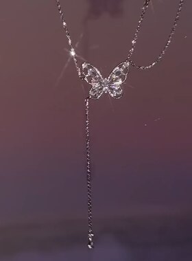 项链合成锆石吊坠时尚蝴蝶结