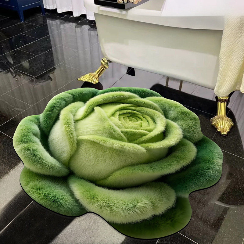 立体绿绒包菜地垫浴室吸水速干垫毛绒防滑脚垫防滑耐磨耐脏地毯垫,居家布艺,入户地垫,淘宝优惠券,粉丝福利购,淘宝优惠卷