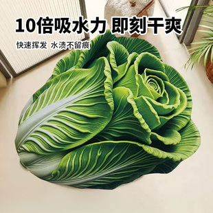 3D立体吸水垫硅藻泥入门白菜地垫浴室垫干垫卫生间防滑垫客厅速干