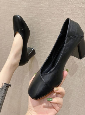 职业单鞋女软底女鞋工作鞋5CM