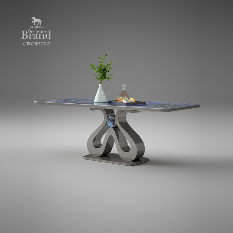 岩板餐桌轻奢现代简约小户型家用高端意式极简奢石长方形桌椅组合,住宅家具,岩板餐桌,淘宝优惠券,粉丝福利购,淘宝优惠卷