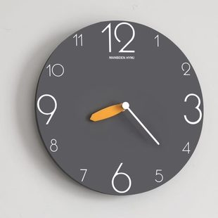 家用时钟挂墙挂表现代创意灰石英钟 北欧挂钟客厅钟表简约北欧时尚