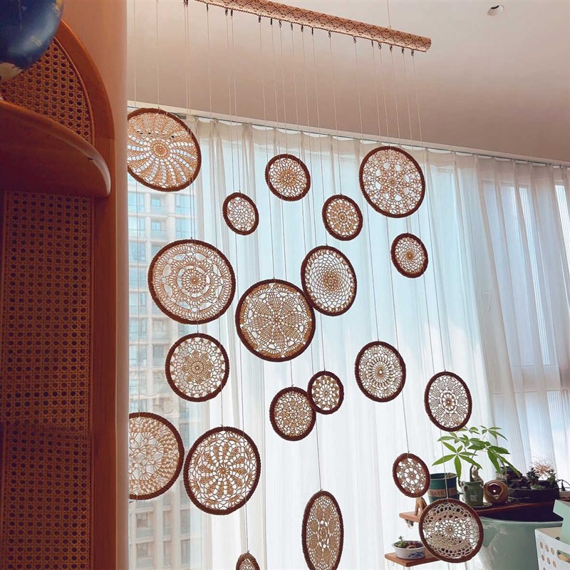 定制法式免打孔玄关垂帘隔断帘艺术挂帘装饰帘R屏风帘透光半遮门