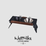 WELLHIKE уличная стойка для мисок для домашних животных, черный орех, еда для кошек и собак, кемпинг, анти-наконечник, стойка для бассейна для кормления питьевой воды, стол
