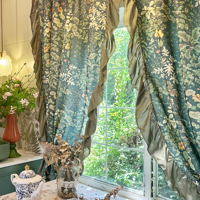韩式清新甜美风透光半遮光窗帘