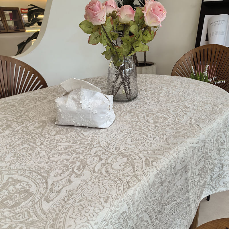 真高端面料桌布提花肌理感触感美
