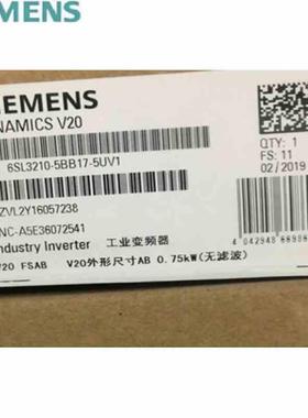 47-63Hz 标称功率 0.75kW 1个模拟输出6SL3210-5BB17-5UV