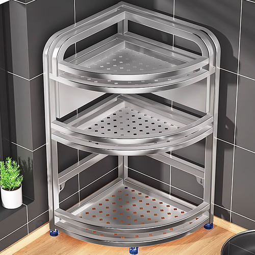 不锈钢厨房转角置物架