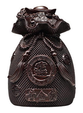 黑檀木雕刻黄金袋摆件送福纳福寓意福袋家居客厅装饰红木工艺礼品