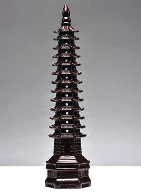 乌木实木雕刻13层文昌塔装饰品13层楼家居客厅入口装饰礼品工艺品