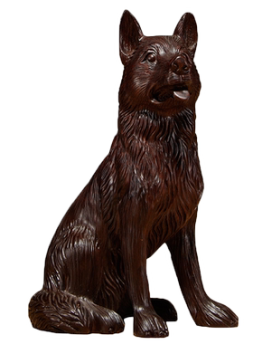 黑檀木动物雕刻生肖狗酒柜工艺品