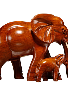 木雕家居客厅电视柜大象摆件