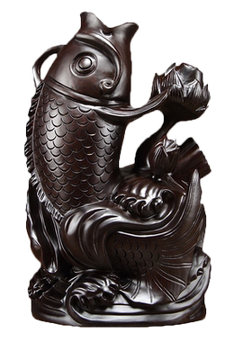 黑檀木鲤鱼家居客厅寓意工艺品