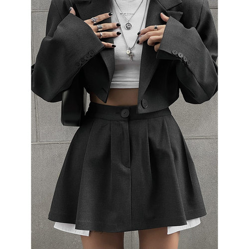 撞色时尚两件套西装2023年秋季