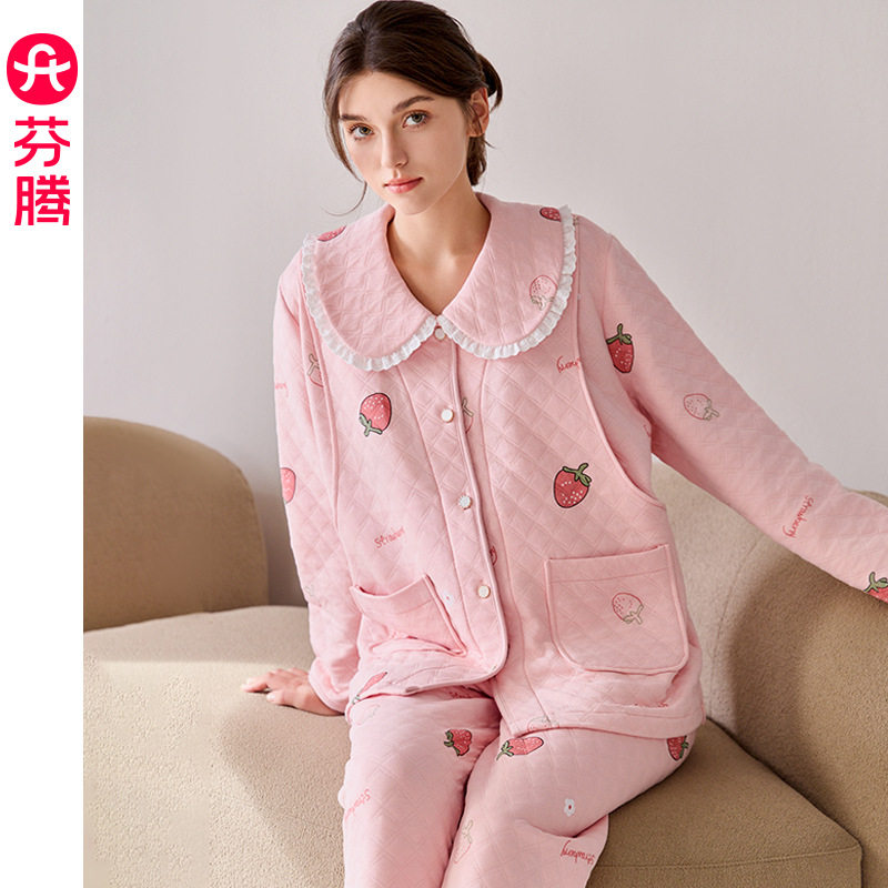 芬腾【A类月子服空气棉夹层】秋冬季纯棉长袖套装抗菌哺乳家居服,女士内衣/男士内衣/家居服,睡袍/浴袍,淘宝优惠券,粉丝福利购,淘宝优惠卷