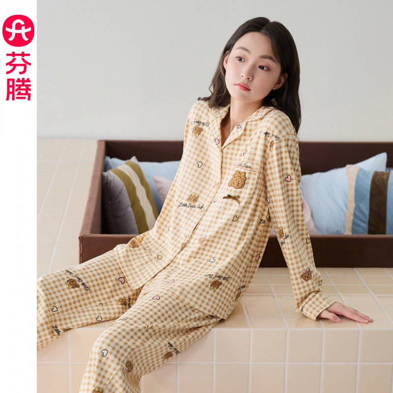 芬腾睡眠棉女睡衣春秋季图片
