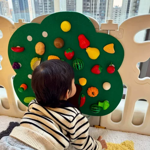 水果毛毡板切切乐婴儿围栏DIY果蔬摘摘乐宝宝早教益智过家家玩具