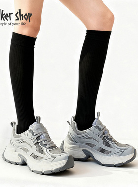 Walker Shop2025秋冬季新款复古百搭透气拼接一脚蹬厚底板鞋女鞋