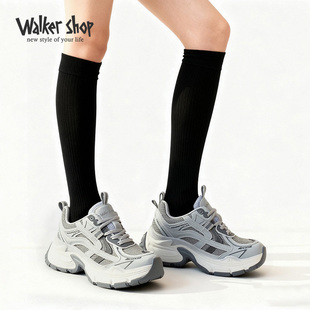 女鞋 Walker 复古百搭透气拼接一脚蹬厚底板鞋 新款 Shop2025秋冬季