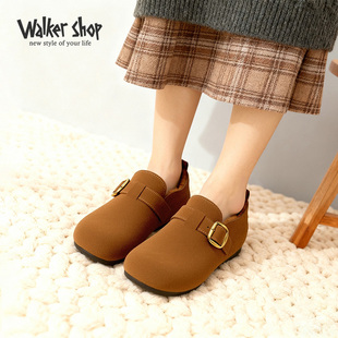女鞋 Walker 复古百搭透气拼接一脚蹬厚底板鞋 新款 Shop2025秋冬季