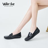 妈妈鞋 Walker 轻便软底防滑单鞋 女2025年新款 Shop真皮豆豆鞋 夏季