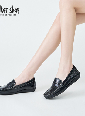 Walker Shop真皮豆豆鞋夏季轻便软底防滑单鞋女2025年新款妈妈鞋