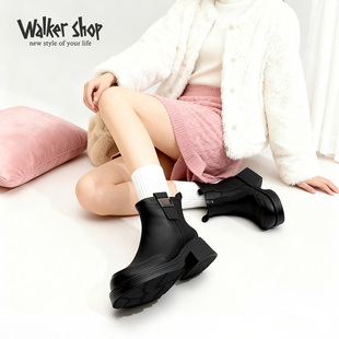 女鞋 Walker 复古百搭透气拼接一脚蹬厚底板鞋 新款 Shop2025秋冬季