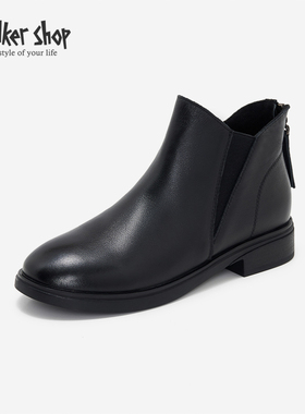 Walker Shop切尔西靴女百搭真皮2025秋冬新款齐踝靴显瘦时尚百搭