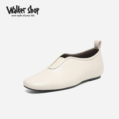 WalkerShop时尚百搭职场一脚蹬懒人平底单鞋舒适休闲深口女鞋子