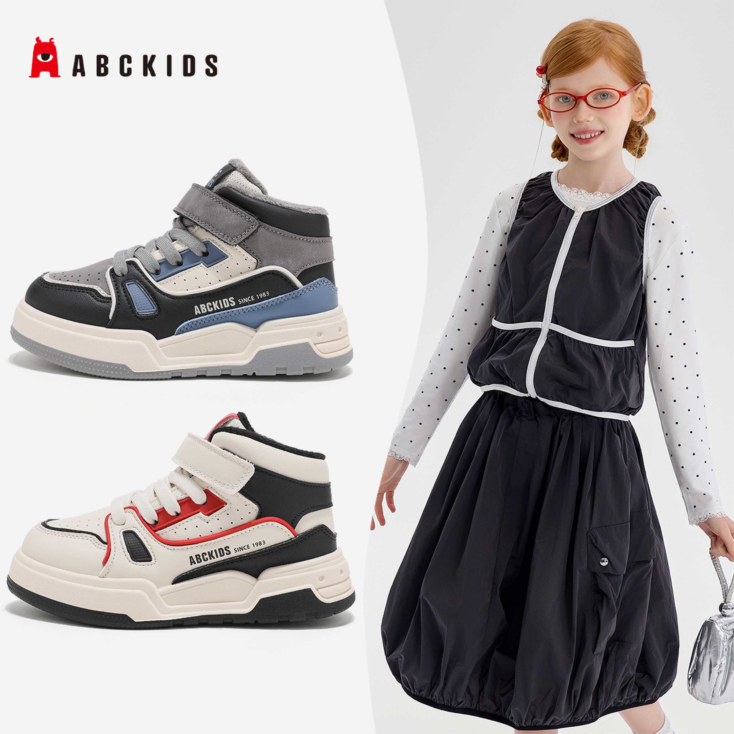 ABCkids儿童2025年男童保暖马丁靴冬季新款户外休闲保暖加厚棉鞋