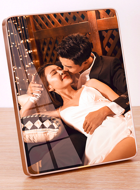 手机冲洗照片打印定制做水晶摆台带相框加洗相片照片冲印塑封制作