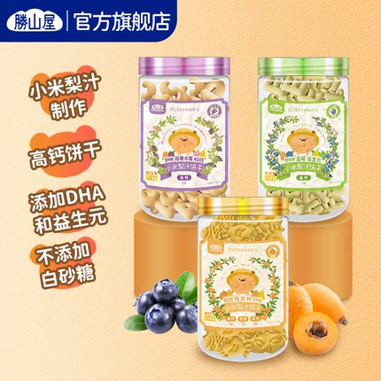 胜山屋无小麦无麸质小米饼接骨木莓 枇杷 蓝莓味儿童健康零食饼干
