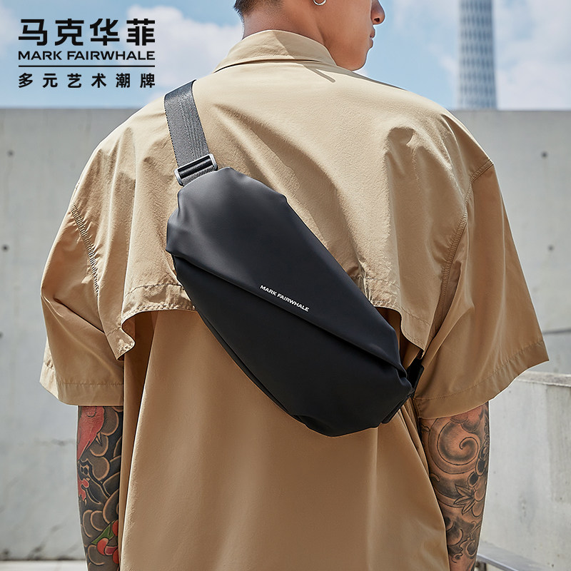 马克华菲胸包男款斜挎包休闲通勤腰包男士单肩包机能风潮牌小挎包