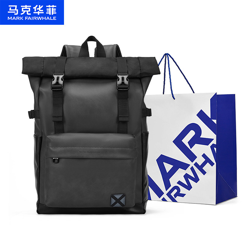 马克华菲双肩包2024新款大容量背包男百搭旅游旅行时尚轻便电脑包