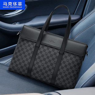 马克华菲男士手提包商务公文包高级感大容量单肩斜挎包男款电脑包