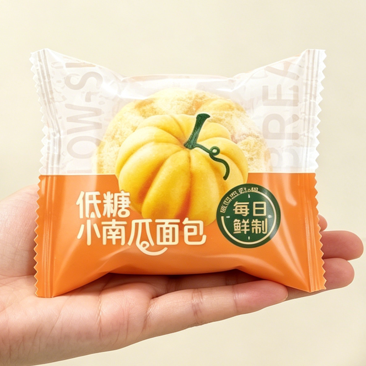 低糖金橙南瓜小面包夹心早餐点心健康轻食代餐无蔗糖学生