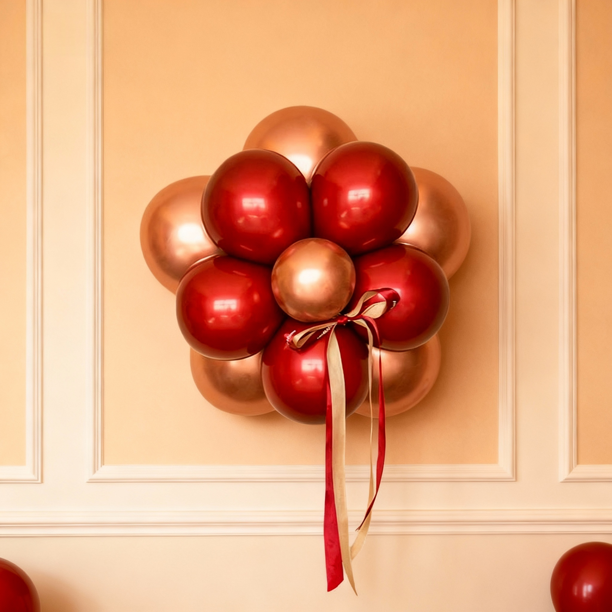 婚房装饰场景布置气球花朵五瓣花汽球新房墙结婚用品婚庆婚礼装扮